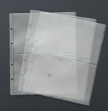 n. 5 INSERTI FOGLI A 2 SCOMPARTI TRASPARENTE QUARTINE CARTOLINE TASCA  X ALBUM