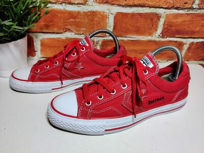 CONVERSE ALL STAR UK 7 ROT TEXTIL ''BEST MAN'' SCHNÜRER HOCHZEIT SNEAKER TURNSCHUHE