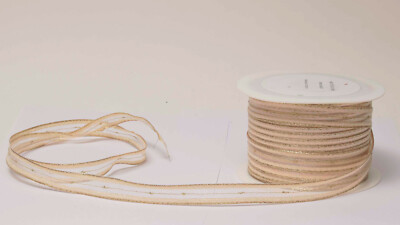 Weihnachtsbänder/ Dekorationsbänder/Geschenkbänder Crem/Gold 6m. 2cm breit!