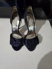 Badgley Mischka Blue Satin Evening Pumps / 5  Heel / Size 7.5