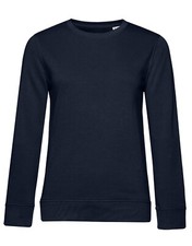 Image of Womens Ladies Sweatshirt French Terry Organic Cotton Blend Crew Neck Sweat Top 