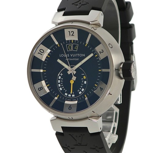 Louis Vuitton Orologio Potenza Reserve Grande Data Nero Q109G Uomo | eBay