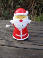 Wind-Up Walking Santa Claus Greenbrier Inc. 2.5" Inch Vintage Plastic