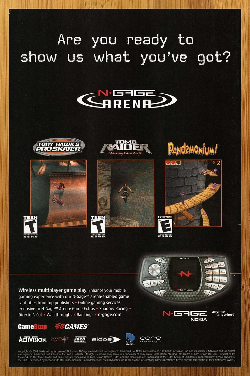 2003 Nokia N-Gage Console/System Print Ad/Poster Tony Hawk Tomb