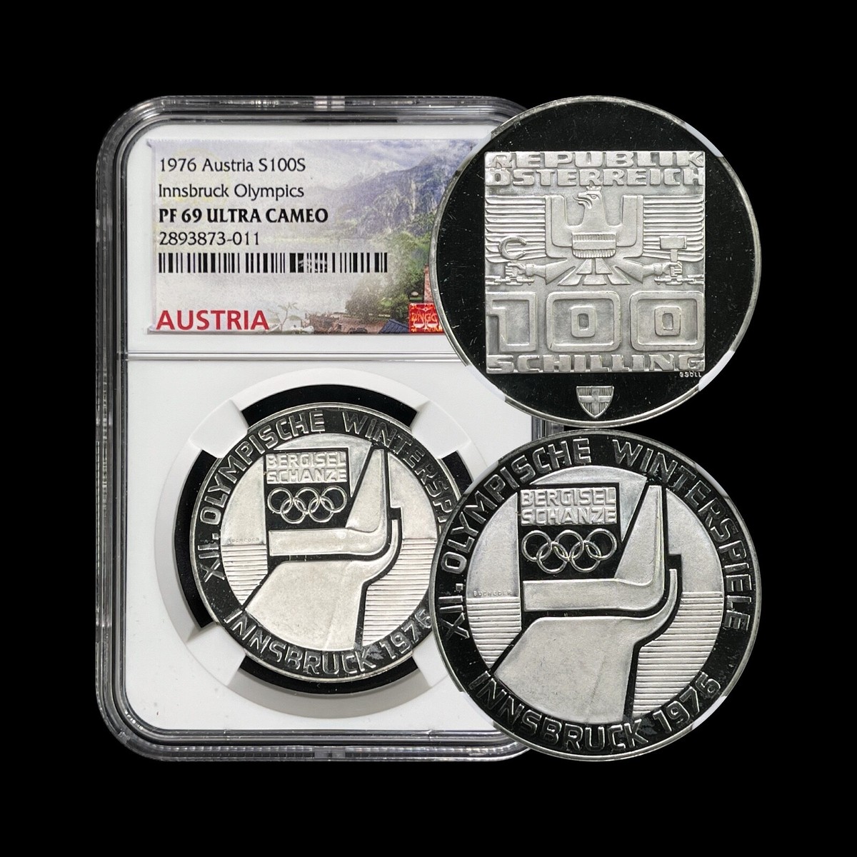 AUSTRIA. 1975, 100 Schilling, Silver - NGC PF69 - Top Pop