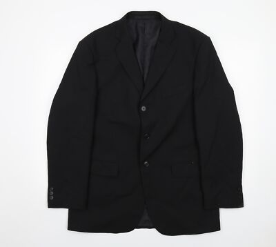 Marks and Spencer Herren Anzugjacke schwarz Polyestermischung Größe 40 Reg