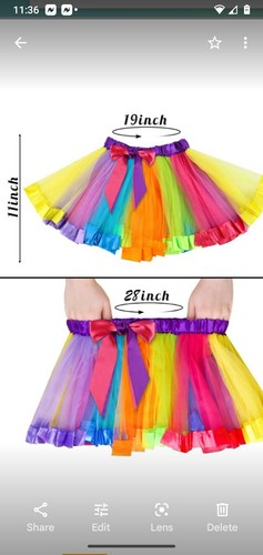 Kleinkind Regenbogen Tutu Röcke 6-farbig mit Haarband für Kleinkinder 2-5 Jahre alt  - Bild 2 von 3