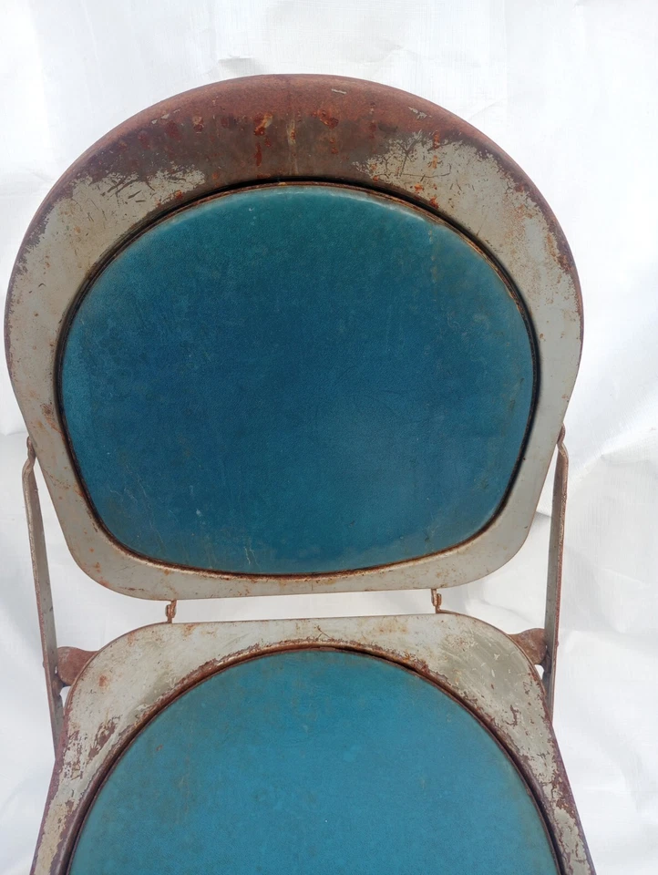 Sillas Plegables BTC HOSTESS Cuero sintético Acero Art Deco Industrial Años 40’s Foto 3 de 4