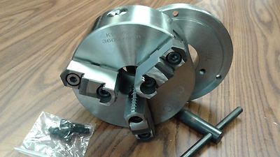 6'' 3-JAW SELF-CENTERING LATHE CHUCK top & bottom jaws w. D1-4 adapter back plate
