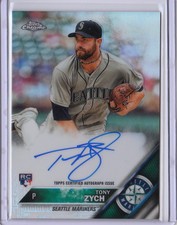 2016 Topps Chrome  Refractor Rookie Auto Tony Zych #TZ Mariners /499