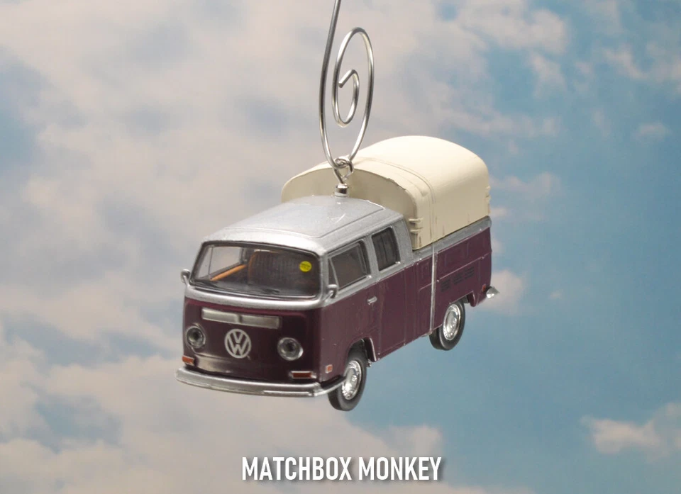 Volkswagen Bay Tipo 2 Doble Cabina Pickup Truck Adorno de Navidad VW Van Bulli T2 Foto 3 de 4