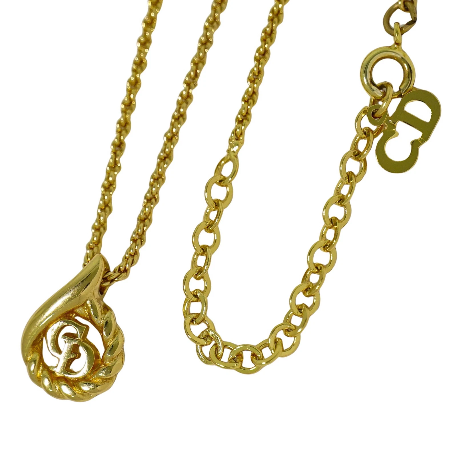 Collana placcata oro con logo CD Christian Dior