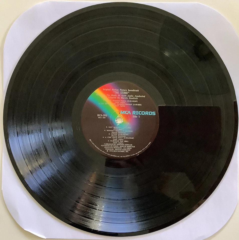 The Sting Original Motion Picture Soundtrack Vinyl LP MCA-390 1974 - Image 4 of 4