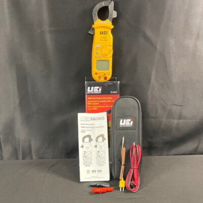 UEI DL389B Yellow Black Corded Electric TRMS Dual Display Clamp Meter