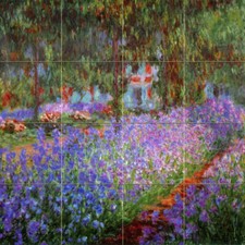 24 x 24 Monet's Garden Tile Mural Kitchen Bathroom Wall Backsplash