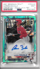 2021 Bowman Chrome AARON ZAVALA AQUA LAVA REFRACTOR 1ST AUTO RC /199 PSA 9 MINT!