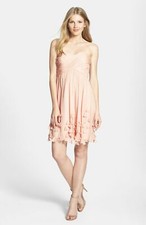 Jenny Yoo Crinkled Silk Chiffon Dress Sz 14 Blush