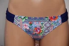NWT Profile Blush Swimsuit Bikini Bottom Sz M  Multi Blue Cinched