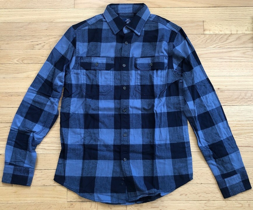 george men's dress shirts George Mens Shirt Long Sleeve Size Black Blue Small RN52469