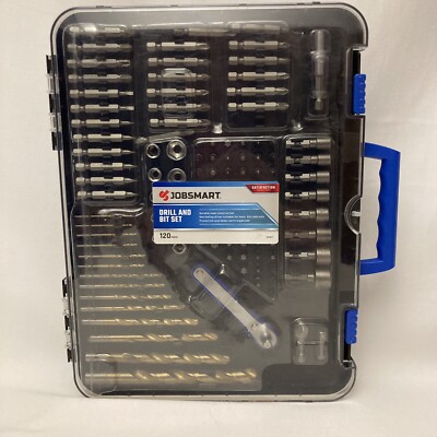 Jobsmart Drill & Bit 120-Piece New Durable Steel Construction Distributed-TSC