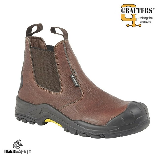 Grafters M457B S3 SRC Brown Metal Free Composite Toe Chelsea Dealer