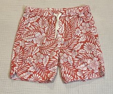 Fair Harbor Anchor Red Hawaiian Floral Swim Trunks Size Large Lined Shorts