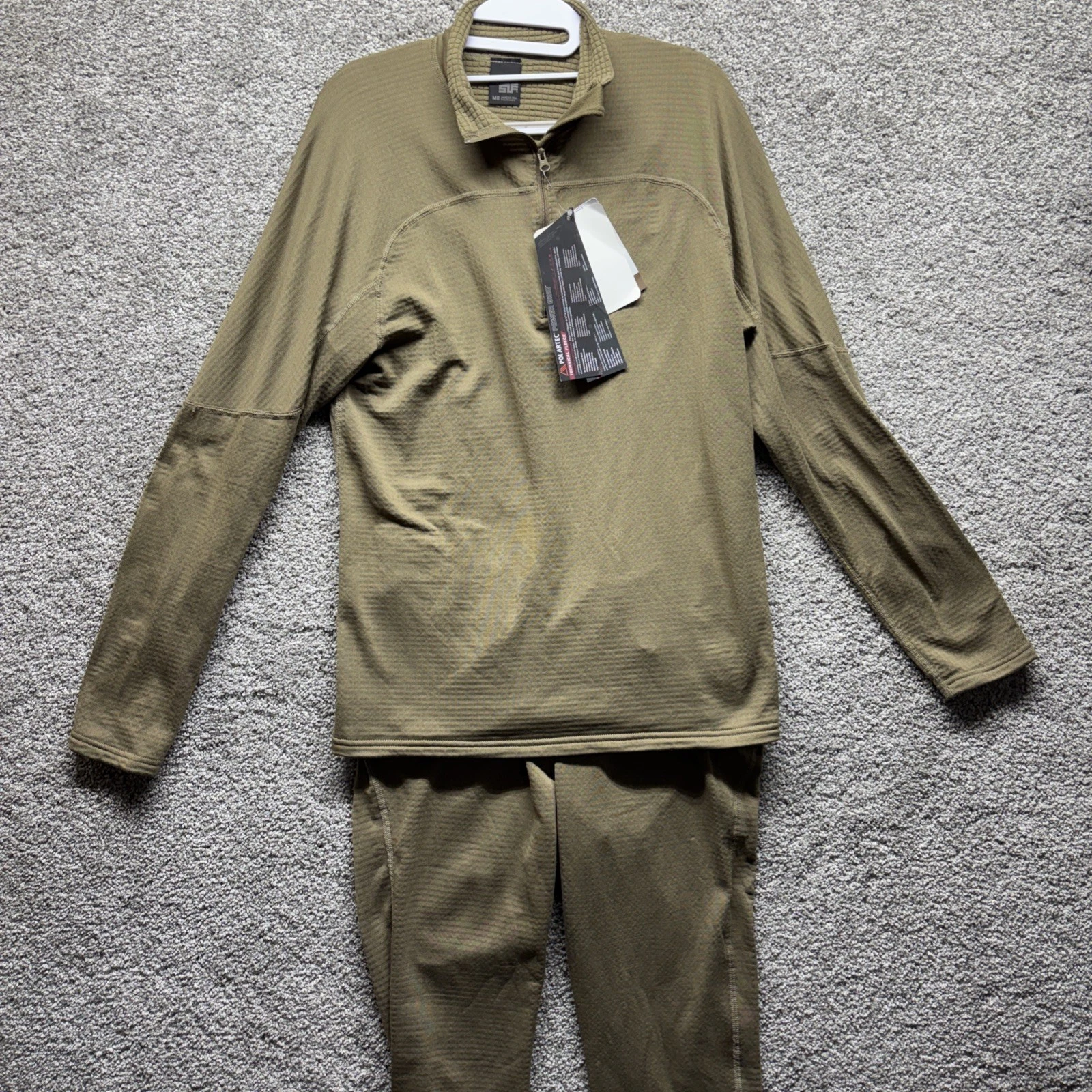 Massif PCU Level 2 Base Layer SET 1/4 Zip Waffle Pattern Coyote Men’s MEDIUM NEW