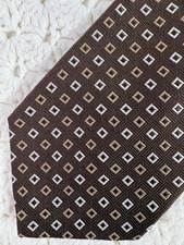 Vintage Brooks Brothers Makers Men's Silk Tie Checked Brown 3.75" x 59" EUC USA