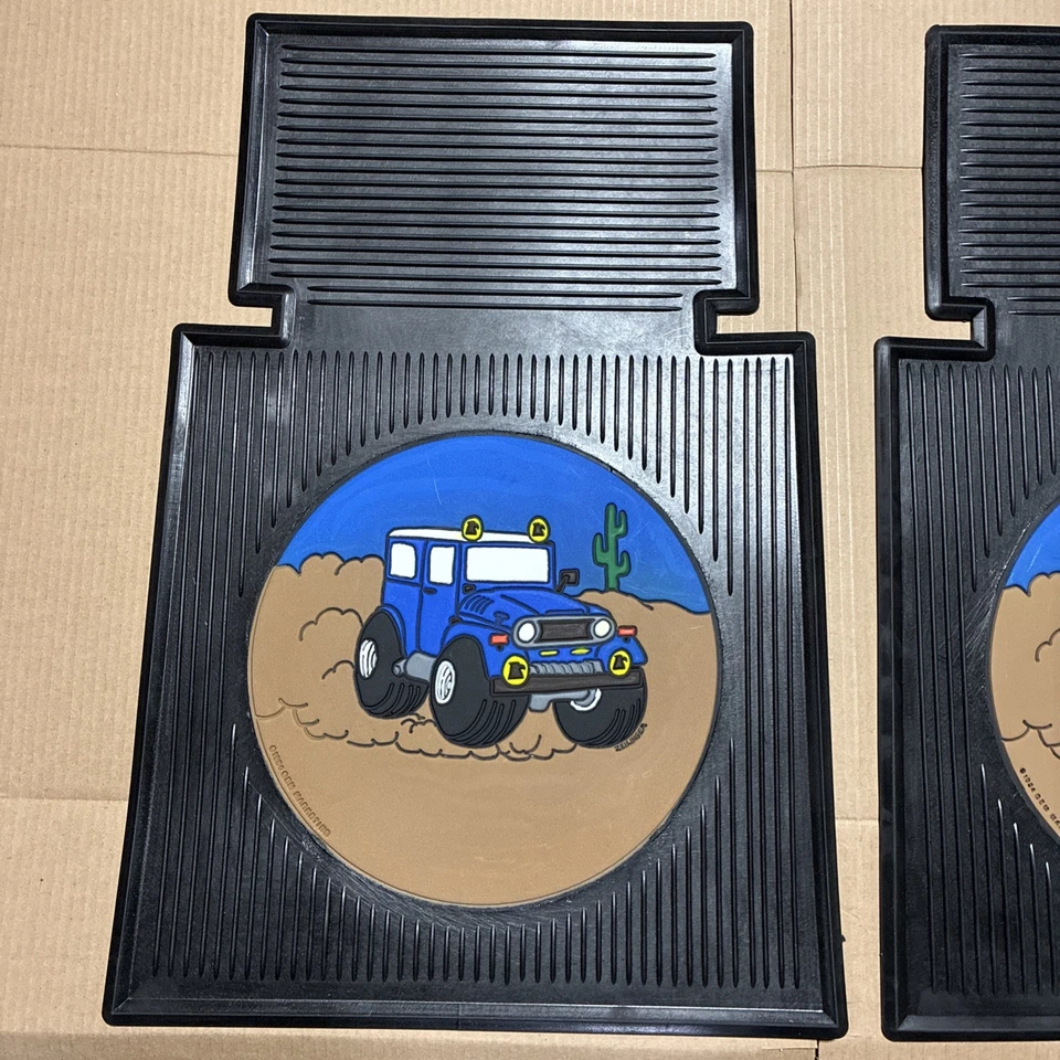 Vintage 70s 80s Toyota Land Cruiser FJ40 Rubber Mats Rare Gem Marketing 1984 - Image 2 of 4