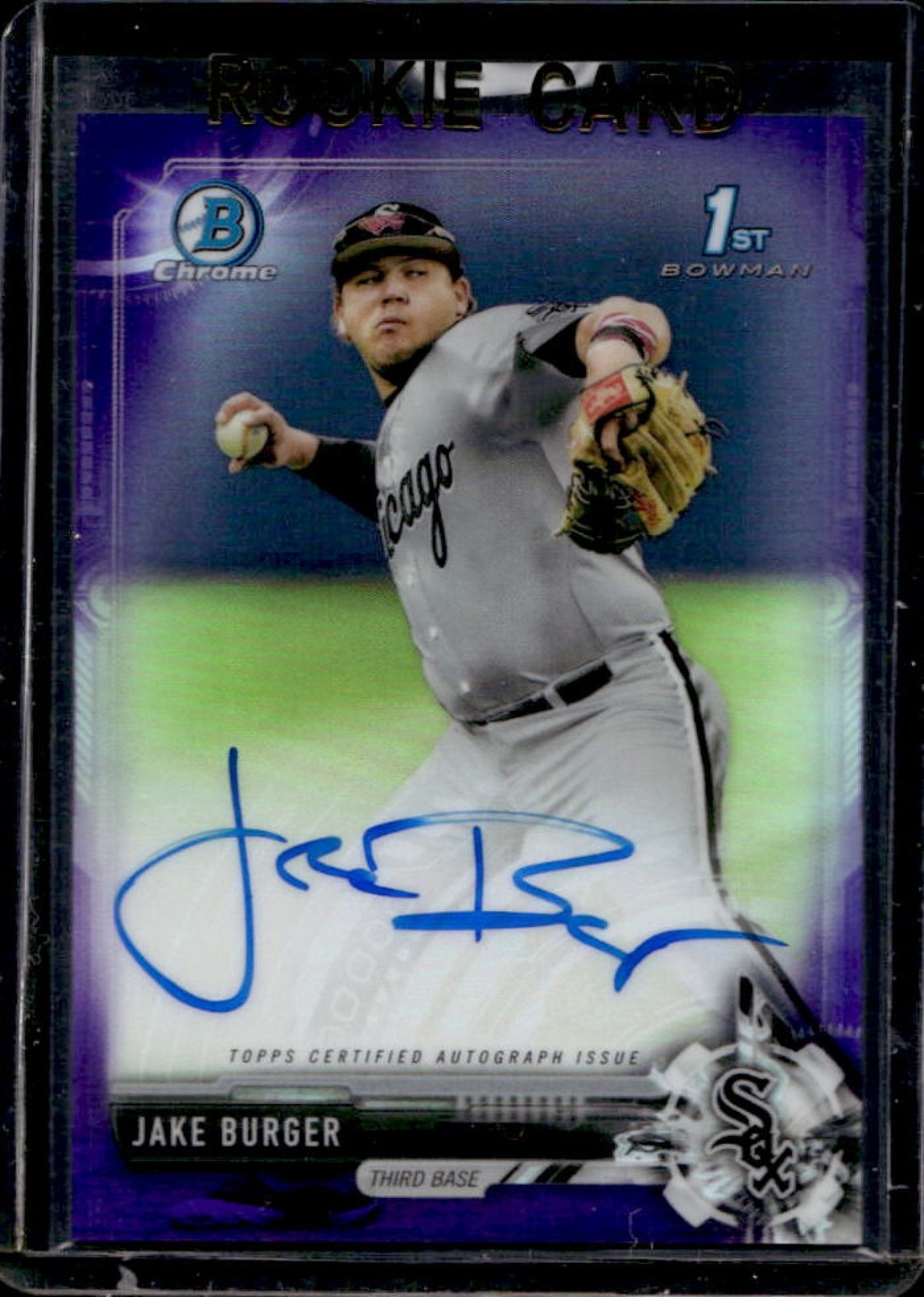 2017 Bowman Draft Jake Burger Chrome Auto 1st Purple Refractor #/250