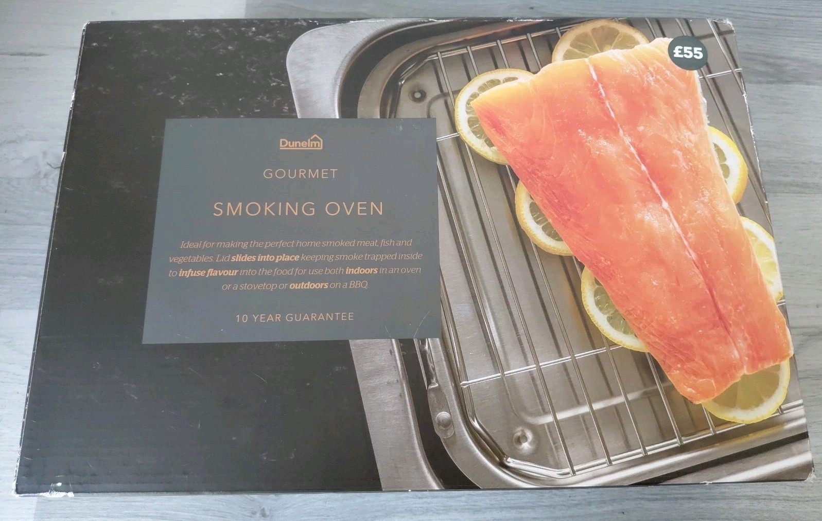 Dunelm Gourmet Smoking Oven Stainless Steel Folding Handles Fish Meat Vegetable