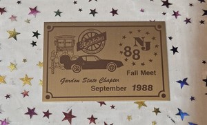 Studebaker Drivers Club Garden State Chapter Fall Meet 1988 Dash Plaque