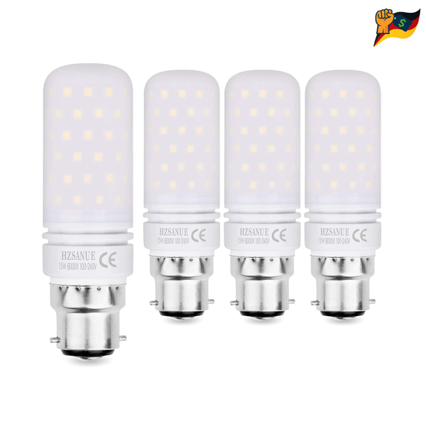 B22 LED Lampen 15W 4 StüCk 1700 Lumen 6000K Kaltweiß Ersatz GlüHlampen 120W-image