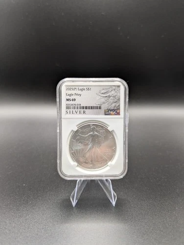 2025 Silver Eagle, Eagle Privy NGC MS69  Silver Label