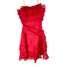 Carolina Herrera New York Red Lace Dress Sleeveless Women's Size 4 NWT $3490