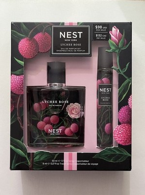 NEST New York Lychee Rose Fine Fragrance Set - Includes 50 mL (Full Size) & 8 mL