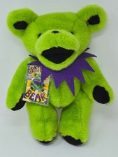 Vtg 1990 Grateful Dead LIME Green Plush Bear Purple Liquid Blue 12" NEW JD111112