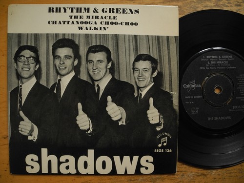 SHADOWS Rhythm & Greens / The Miracle / Walkin' + 1 EP 45 7" 1964 Sweden VG(+)