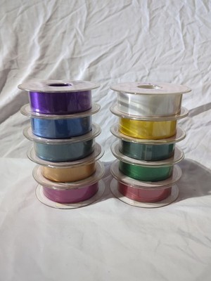 SR SUPER RIBBONS  volle Rolle 25 mm doppelseitiges Satinband 20 Meter x 10 Bündel