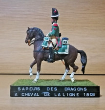 Vintage 1970s Painted Toy Soldier Sapeurs des dragons a cheval de la ligne 1804