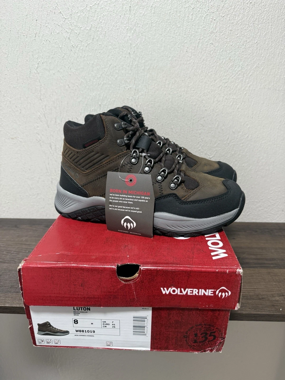 NEW WOLVERINE Luton SZ 8 M MEN WATERPROOF BROWN W881019 Hiking Boots