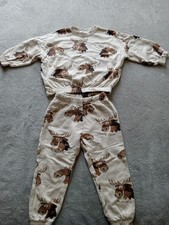 H M Set Boys Sz 5T Pullover  Sweatpants Mr.Moose Beige Cotton Cute Moose Print