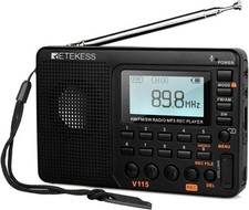 Portable AM FM SW Radio with Recording and Music Playback Compact Design