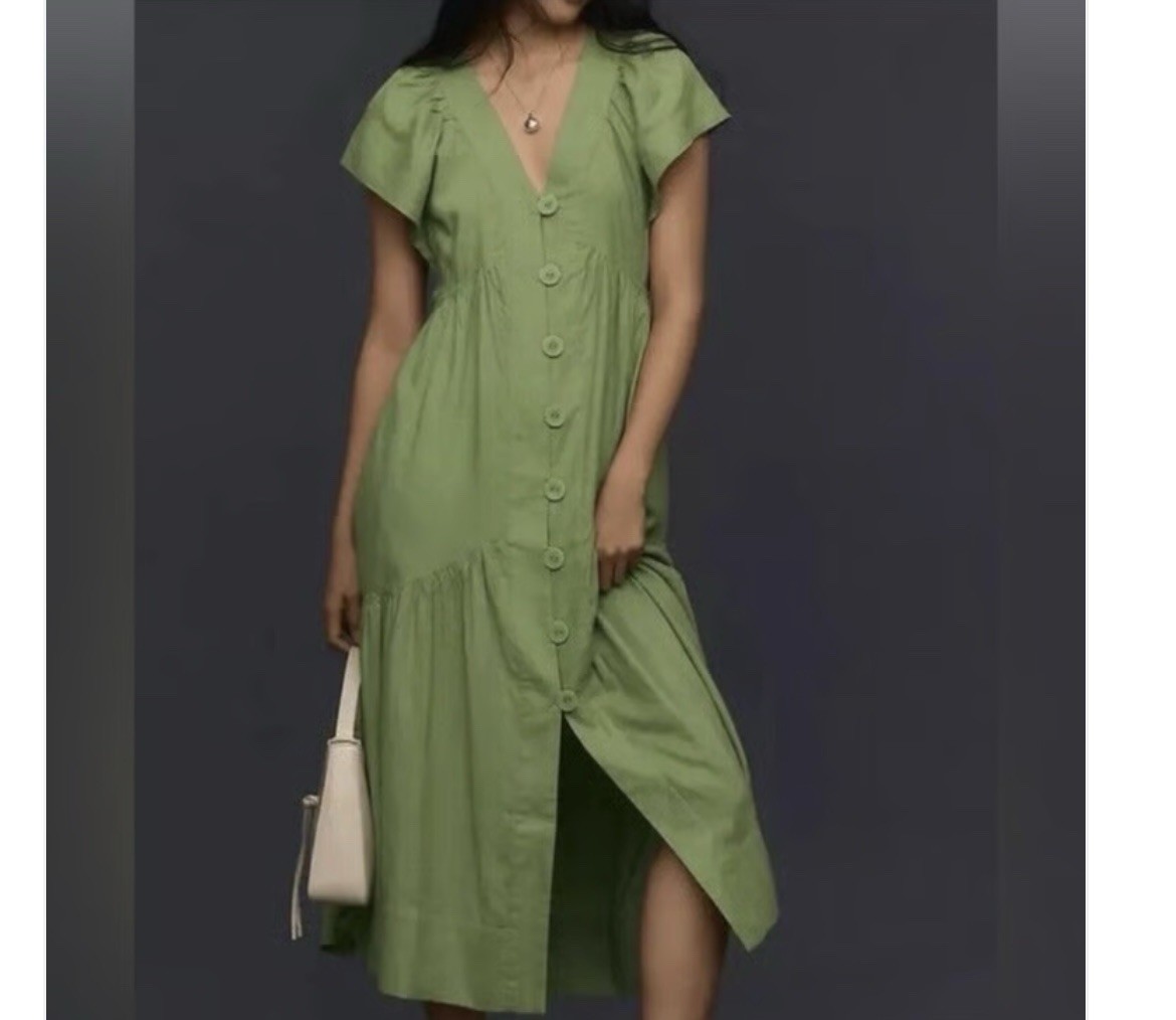 chinese dress ladies Women's Clementine Flutter Sleeve Midi Dress