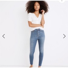 Madewell 10 High-Rise Skinny Crop Jeans Medium Wash DM5743 Womens 25