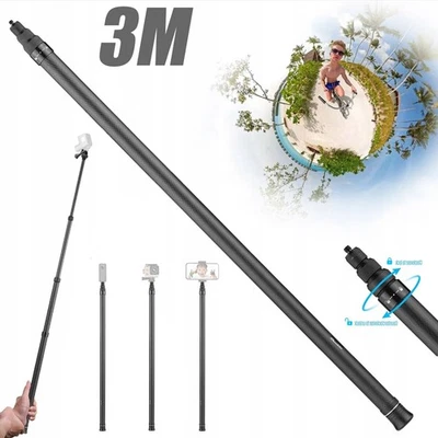 MARKENLOS 300cm Invisible Selfie Stick Stativ für Insta360 X3/ONE RS X2 R Action Kamera