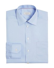 Eton Mens Light Blue Classic Fit Long Sleeve Button Up Dress Shirt 38, 15, M