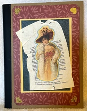 Altered composition notebook / journal, 7.5" x 10", French Vintage Paris Fashion