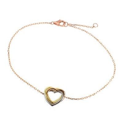 Cartier K18YG/WG/PG bracelet trinity heart - Auth free shipping from Japan- Auth