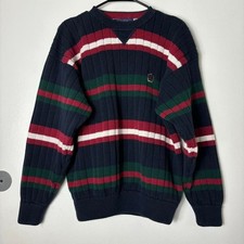 Tommy Hilfiger Men's Size Large Vtg Color Block Cableknit Pullover Sweater